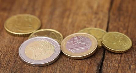 British Pound and Euro coins