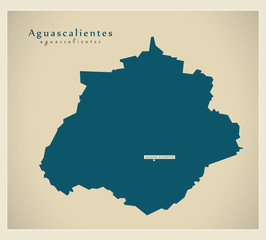 Modern Map - Aguascalientes MX