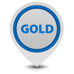 Gold pointer icon on white background