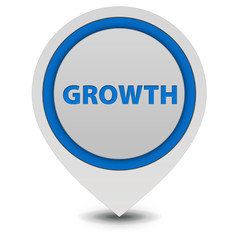 Growth pointer icon on white background