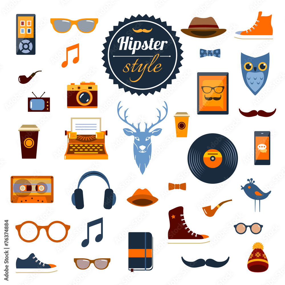 Sticker Hipster Elements Set