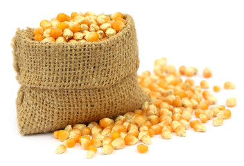 Corns in sack bag