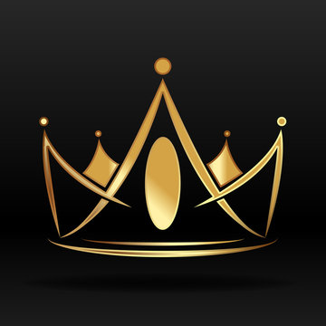 Gold crown for logo and graphic designer