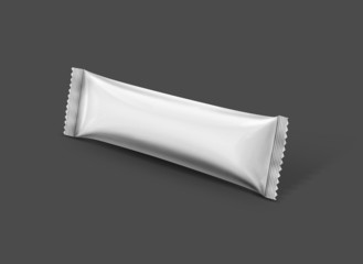 blank stick pouch isolated on gray background