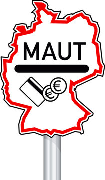 Maut-Verkehrszeichen in Form von Deutschland