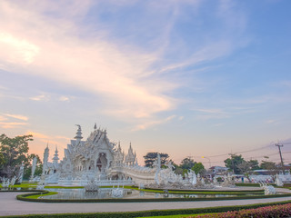 Fototapeta na wymiar Delicate Thai art in White temple
