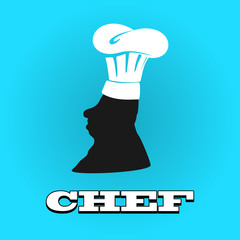 Flat silhouette chef hat. Vector illustration icon