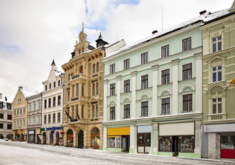 Fototapeta na wymiar Benes Square in Liberec. Czech Republic