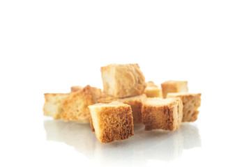 homemade fried bread croutons
