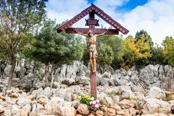 Fotobehang Cross on Apparition hill © Vivida Photo PC