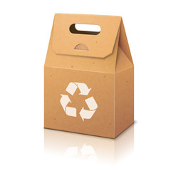 Blank white paper ecologic craft packaging bag with recycle sign