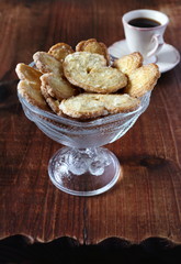 Morning coffee and french puff pastry