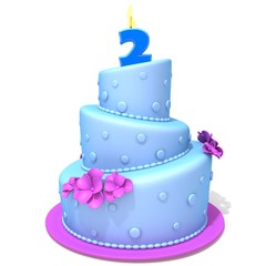 Birthday cake with number two
