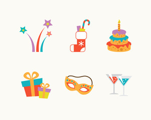 Set of vector holiday icons