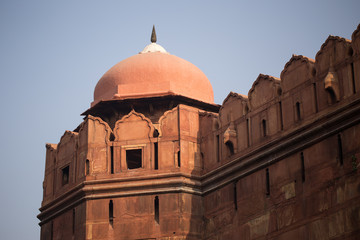 Fototapeta na wymiar New Delhi fort wall close up
