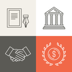 Vector line bankingg icons and logos