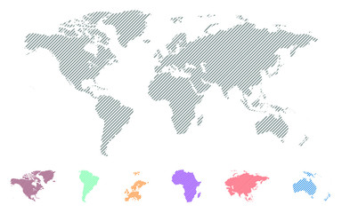 Fototapeta na wymiar World strips map