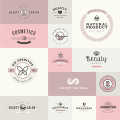 Set of flat design icons for beauty and cosmetics