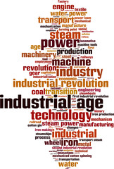 Obraz premium Industrial age word cloud concept. Vector illustration