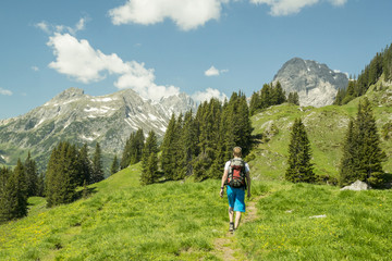 Fototapeta na wymiar Wandern in den Alpen