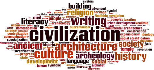 Civilization word cloud concept. Vector illustration