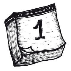 Hand drawn isolated calendar