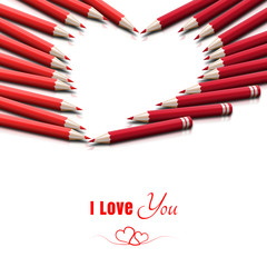 Miłosna kartka walentynkowa z napisem 'I Love You' - obrazy, fototapety, plakaty