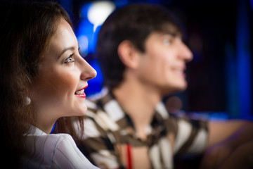 young woman in a bar