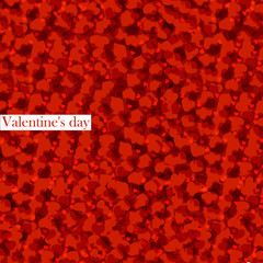 Happy Valentine's Day lettering Greeting Card on red background