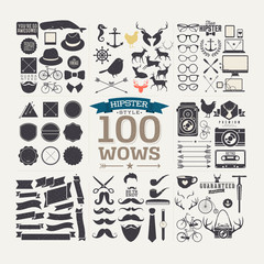 100 hipster icon! wow! all you need!