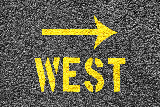 West arrow sign