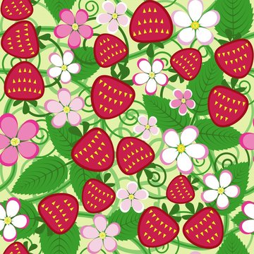 Seamless strawberry pattern