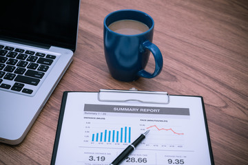 Showing business and financial report. Accounting