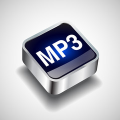 Brown icon on the round button with shadow mp3 file
