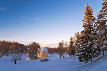 Winter park with classical rotunda