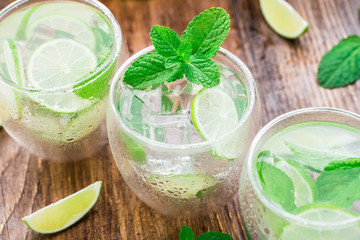 Cocktail with lime and mint