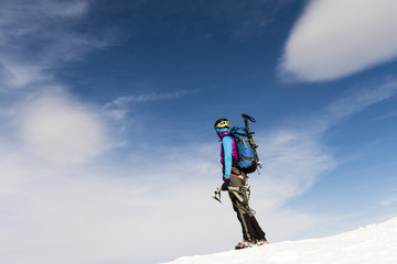 Mountaineer heading for the summit