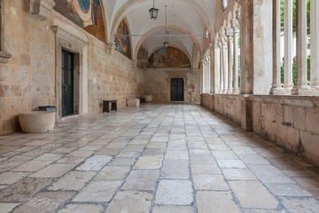 Hallway around famous courtyard in the Monastery 