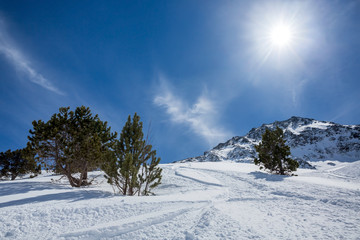 Landscape of the mountains in Pyrenees