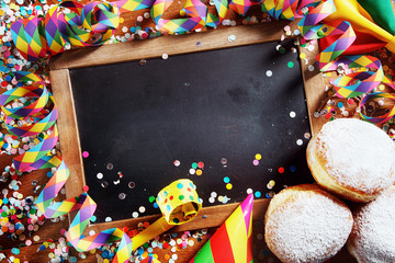 Black Board with Donuts and Carnival Props