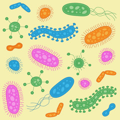 Hand Drawn Colorful Germs