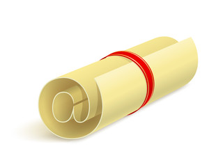 Paper sheet with e-mail sign