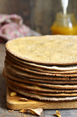 Baked layers for a honey cake.