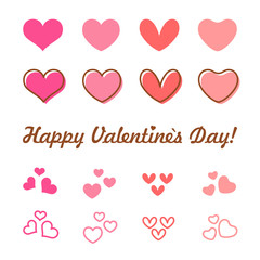 Obraz na płótnie Canvas Valentines Day heart vector icon set
