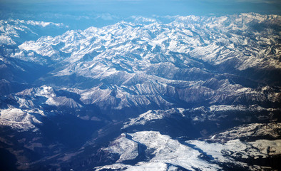 The Alps out of the plane