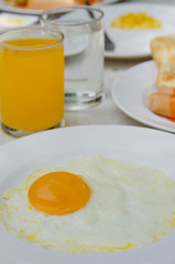 fried egg and juice