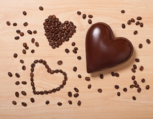 coffee and chocolate hearts