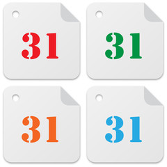 Calendar, date, sign 31 day month