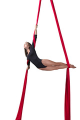 Aerial silk dancer