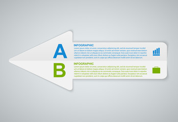Abstract infographic design template in the form of arrow.